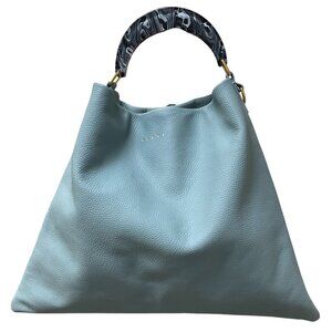Marni Light Blue Medium Venice Leather Hobo Bag